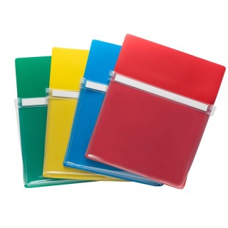 Charles Leonard Magnetic Pockets, 9.5"W x 11.75"H, 4 Assorted Colors Per Pack
