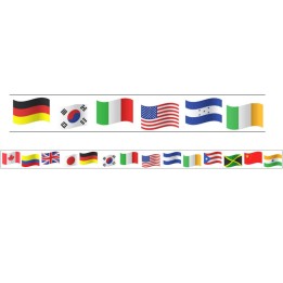 Charles Leonard Magnetic Straight Borders/Trims, 1.5" x 24", World Flags Theme, Pack of 12