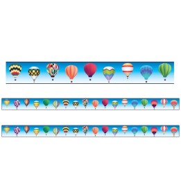 Charles Leonard Borders/Trims, Magnetic, Rectangle Cut - 1-1/2" x 24", Hot Air Balloon Theme, 24' per Pack, 2 Packs
