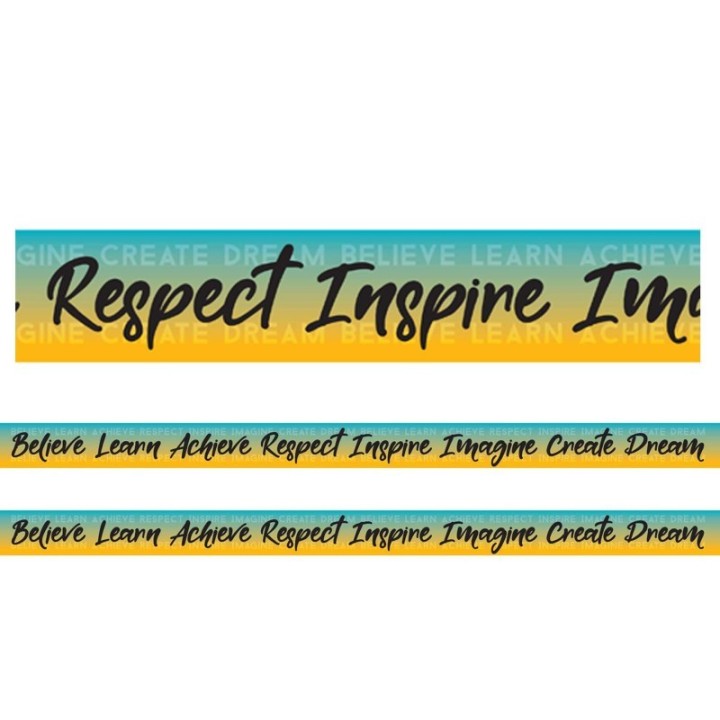 Charles Leonard Borders/Trims, Magnetic, Rectangle Cut - 1-1/2" x 24", Motivational Words Theme, 24' per Pack, 2 Packs