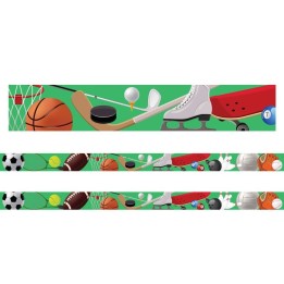 Charles Leonard Borders/Trims, Magnetic, Rectangle Cut - 1-1/2" x 24", Sports Theme, 24' per Pack, 2 Packs