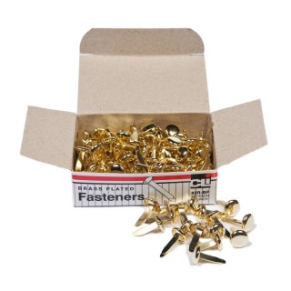 Charles Leonard Fasteners, Round Head, Brass Plated, 1/2 Inch Shank, 8 mm Head, 100/Pack