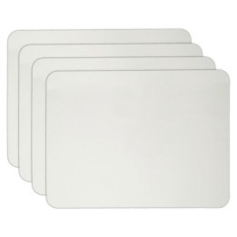 Charles Leonard Dry Erase Board, One-Sided Plain, White, 9" x 12", Pack of 4