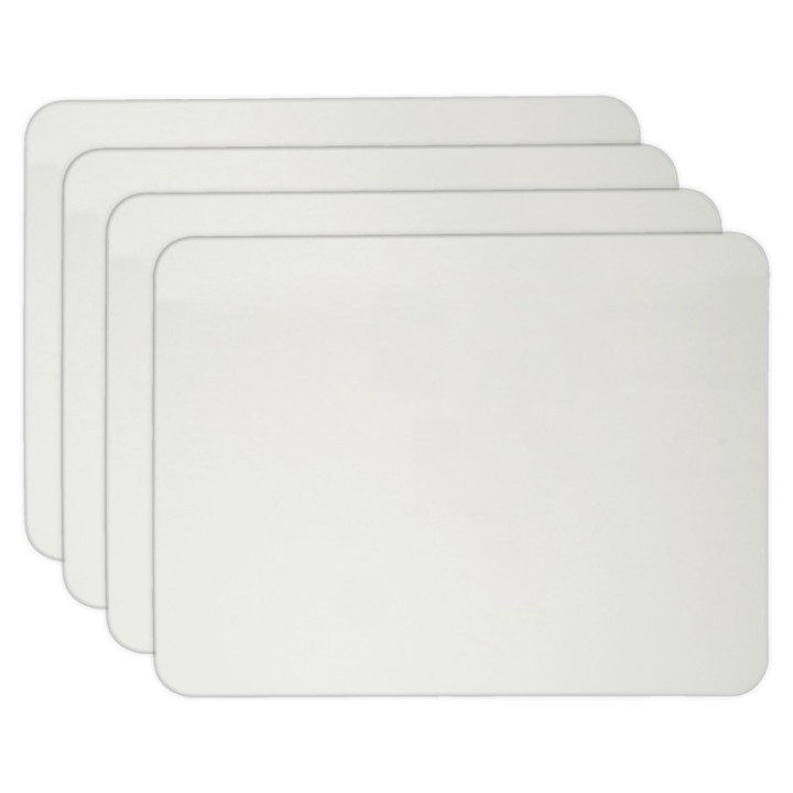 Charles Leonard Dry Erase Board, One-Sided Plain, White, 9" x 12", Pack of 4