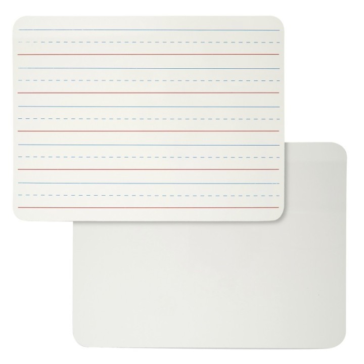 Charles Leonard Dry Erase Board, Two-Sided Lined/Plain, 9" x 12"