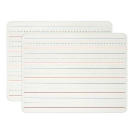 Charles Leonard Dry Erase Board, Two-Sided Lined/Plain, 9" x 12", Pack of 2