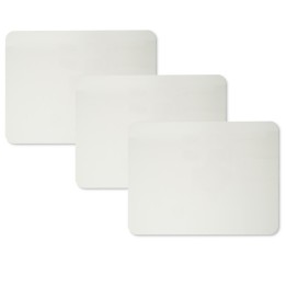Charles Leonard Magnetic Dry Erase Board, Two Sided, Plain/Plain, 9" x 12", Pack of 3
