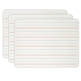 Charles Leonard Dry Erase Board, Two Sided Magnetic, Plain/Lined, Pack of 3