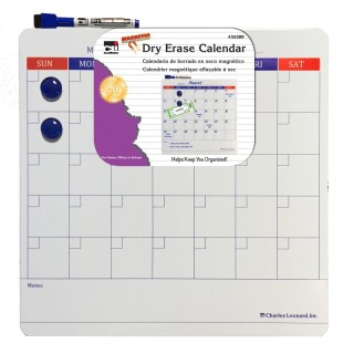 Charles Leonard Magnetic Dry Erase Calendar with Marker/Eraser and 2 Magnets, 14" x 14", Pack of 6