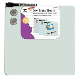 Charles Leonard Magnetic Dry Erase Board with Marker & Magnets, Unframed, 11.5" x 11.5", Pack of 6