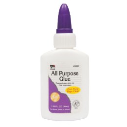 Charles Leonard All-Purpose School Glue, AP Certified, 1.25 oz. Bottle, White, 1 Each