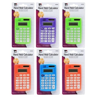 Charles Leonard Primary Calculator Single 8 Digit Display, Pack of 6