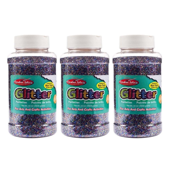 Charles Leonard Creative Arts™ Glitter, 1 lb. Bottle, Multi-Color, Pack of 3