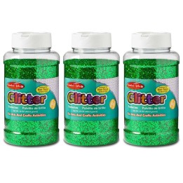 Charles Leonard Creative Arts™ Glitter, 1 lb. Bottle, Green, Pack of 3