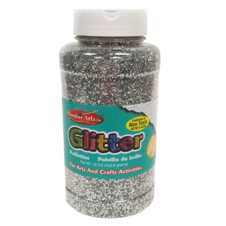 Charles Leonard Creative Arts by Charles Leonard Glitter, 16 oz. Bottle, Silver