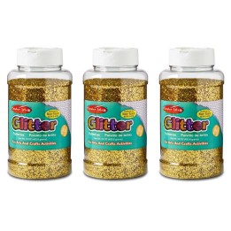 Charles Leonard Creative Arts™ Glitter, 1 lb. Bottle, Gold, Pack of 3