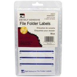 Charles Leonard File Folder Labels, Self-Adhesive, 0.56 x 3.43 Inches, Blue, 248-Count