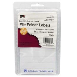 Charles Leonard File Folder Labels, Self-Adhesive, 0.56 x 3.43 Inches, White, 248-Count
