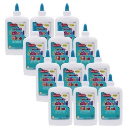 Charles Leonard Economy Washable School Glue 8 oz, Pack of 12
