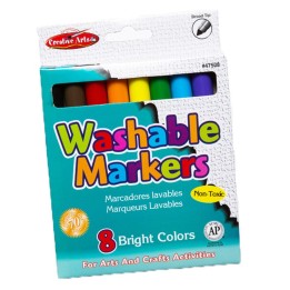 Charles Leonard Creative Arts™ Washable Markers Broad Tip, Assorted Colors, Pack of 8