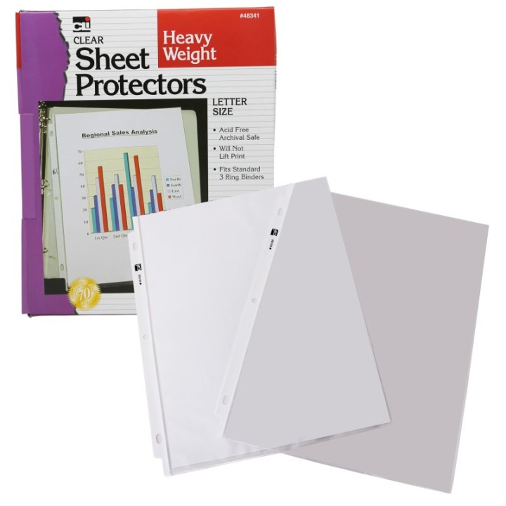 Charles Leonard Sheet Protectors, Heavy Weight, Letter Size, Clear, Box of 100