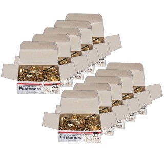 Charles Leonard Brass-Plated Paper Fasteners, 1", 100 Per Box, 10 Boxes