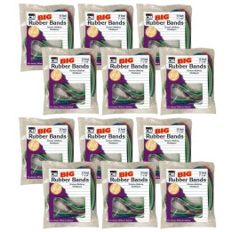 Charles Leonard Big Rubber Bands, 7" x 1/8", 12 Per Pack, 12 Packs