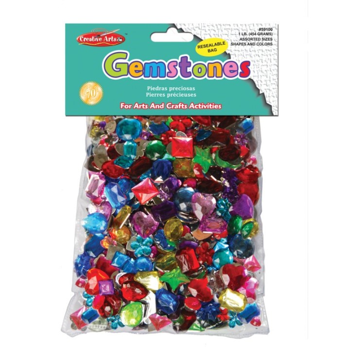 Charles Leonard Creative Arts™ Gemstones Assorted Styles and Colors, 1 Pound Bag