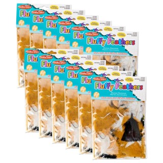 Charles Leonard Turkey Feathers, Natural Colors, 14 Grams Per Pack, 12 Packs
