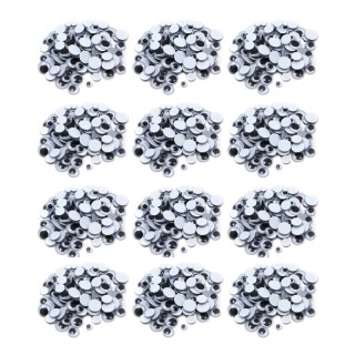 Charles Leonard Wiggle Eyes, Black, Assorted Sizes, 100 Per Pack, 12 Packs