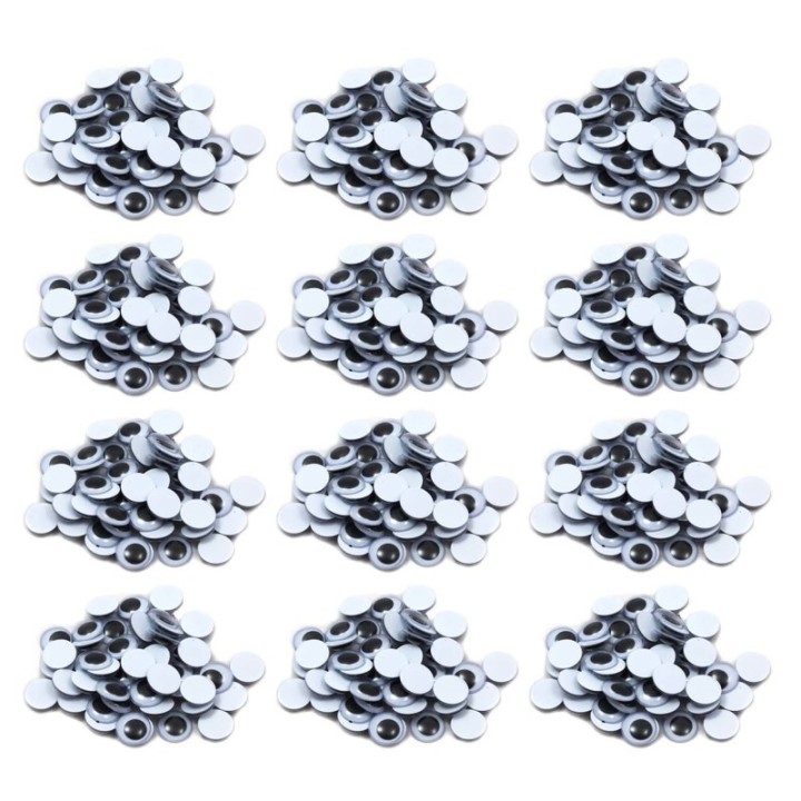 Charles Leonard Wiggle Eyes 15mm, Black, 50 Per Pack, 12 Packs