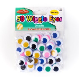 Charles Leonard Wiggle Eyes, Round, 15mm, Assorted, Pack of 50