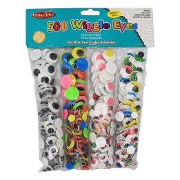 Charles Leonard Creative Arts Wiggle Eyes Classpack, Assorted Sizes & Colors, Pack of 500
