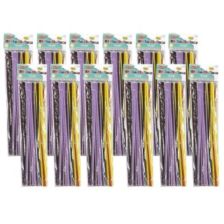 Charles Leonard Creative Arts™ Chenille Stems, 4 mm/12", Assorted Colors, 100 Per Pack, 12 Packs
