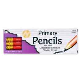 Charles Leonard Primary Pencils with Eraser, Red Barrel, Pack of 12
