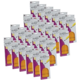 Charles Leonard No. 2 Pencil with Eraser, 10 Per Pack, 24 Packs