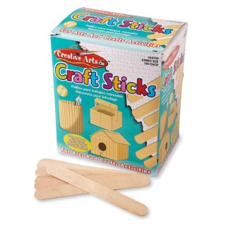 Charles Leonard Creative Arts Jumbo Craft Sticks, 6" x 0.75", Natural, Box of 500