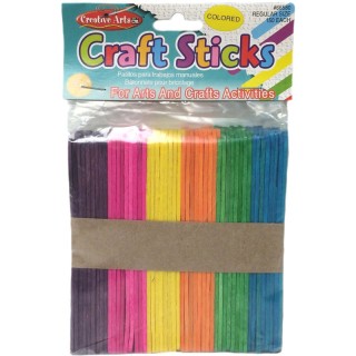 Charles Leonard Colored Craft Sticks, Regular Size, 4-1/2" x 3/8", Bag of 150