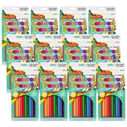 Charles Leonard Pre-Sharpened Colored Pencils, Assorted Colors, 7 Inches, 12 Per Set, 12 Sets