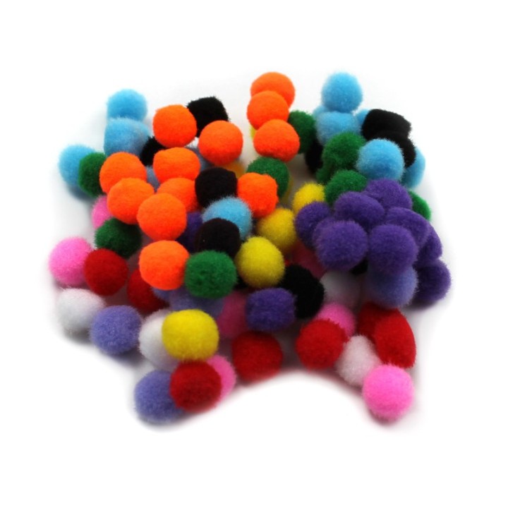 Charles Leonard Creative Arts™ Pom-Poms, 1/2", Assorted Colors, Bag of 100