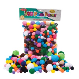 Charles Leonard Creative Arts™ Pom-Poms, Assorted Sizes/Colors, Bag of 300