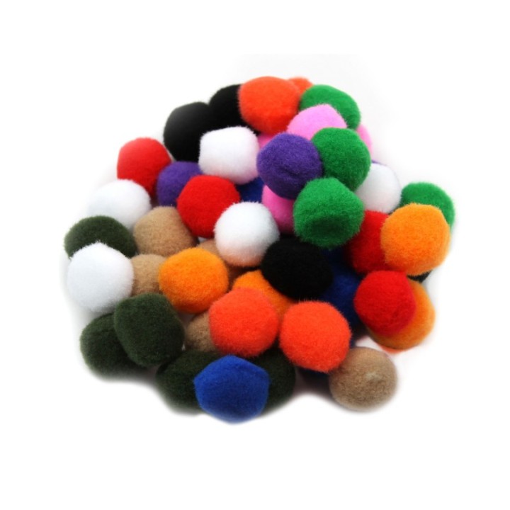 Charles Leonard Creative Arts by Charles Leonard Pom-Poms, 1 Inch, Assorted Colors, 50