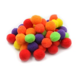 Charles Leonard Creative Arts™ Pom-Poms, 1", Hot Colors, Bag of 50