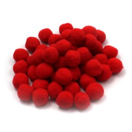 Charles Leonard Creative Arts™ Pom-Poms, 1", Red, Pack of 50