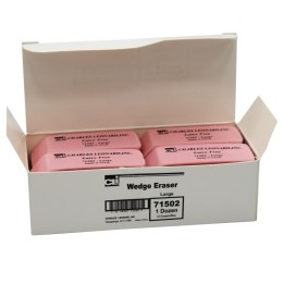 Charles Leonard Eraser, Synthetic, Latex Free, Wedge Shape, Pink, Large, Box of 12