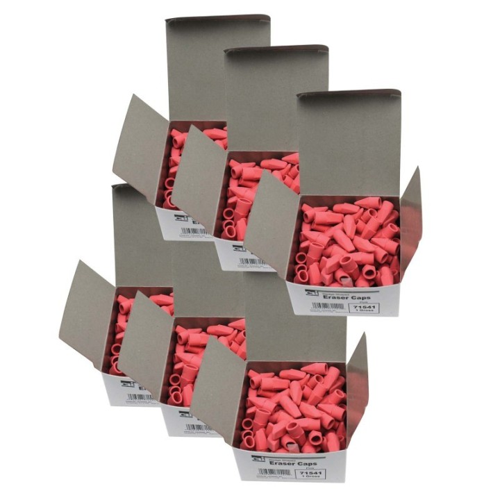 Charles Leonard Eraser Caps, Pink, 144 Per Box, 6 Boxes