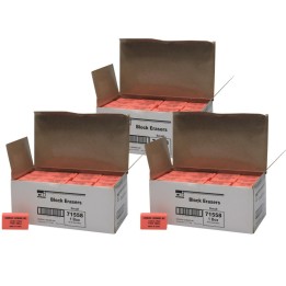Charles Leonard Pencil Eraser - Synthetic - Latex Free - Block Shape - Small - 80 per Box, 3 Boxes
