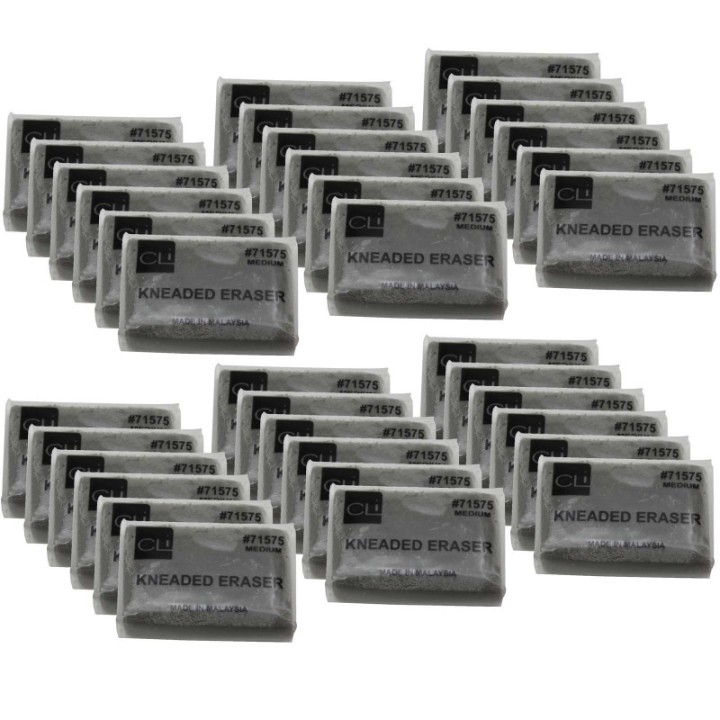 Charles Leonard Kneaded Eraser, Medium, Pack of 36
