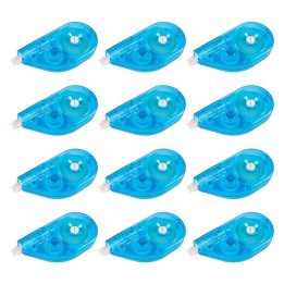 Charles Leonard White Paper Correction Tape, Blue Case, Pack of 12