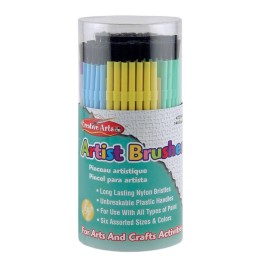 Charles Leonard Creative Arts™ Plastic Artist Brushes, Assorted Colors, 144 Per Tub